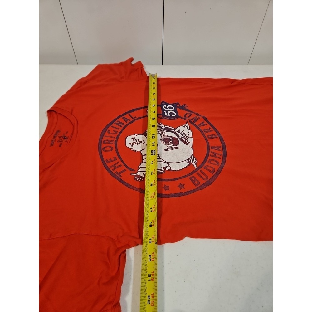 True Religion Short Sleeve T-Shirt Buddha Logo Graphic Red Men's Size M (1511 - Picture 5 of 8
